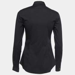Pre Owned Burberry Brit Black Cotton Button Front Shirt XS