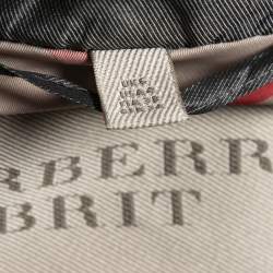 Pre Owned Burberry Brit Metallic Grey Synthetic Jacket S