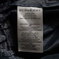 Pre Owned Burberry Brit Metallic Grey Synthetic Jacket S