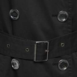 Pre Owned Burberry Brit Black Cotton Belted Trench Coat S