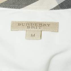 Pre Owned Burberry Brit White Cotton Button Front Long Sleeve Shirt M