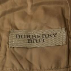 Pre Owned Burberry Brit Quilted Synthetic Button Front Jacket XXL