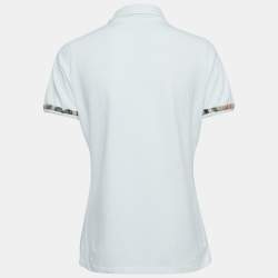 Pre Owned Burberry Brit White Cotton Pique Polo T-Shirt L