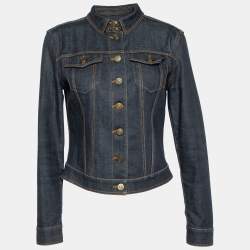Burberry Brit Navy Blue Denim Button Front Jacket M
