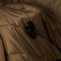 Pre Owned Burberry Brit Beige Nylon Double Breasted Coat XS