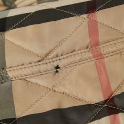 Pre Owned Burberry Brit Beige Nylon Double Breasted Coat XS