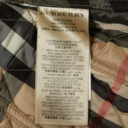 Pre Owned Burberry Brit Beige Nylon Double Breasted Coat XS