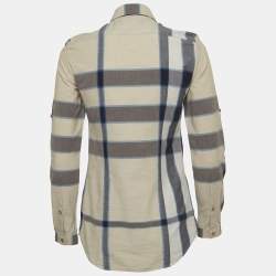 Burberry Brit Grey Checked Button Front Shirt XXS