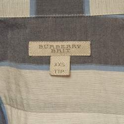 Burberry Brit Grey Checked Button Front Shirt XXS