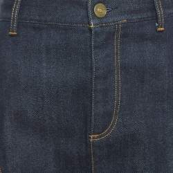 Pre Owned Burberry Brit Dark Blue Denim Knee Length Skirt M