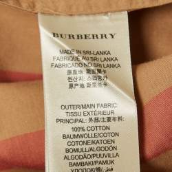 Pre Owned Burberry Brit Beige Checked Printed Cotton Shirt XS