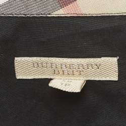 Pre Owned Burberry Brit Black Cotton Nova Check Detail Button Front Shirt XS
