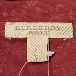 مملوكة مسبقًا Burberry Brit Red Giant Check Cotton Long Sleeve Shirt L