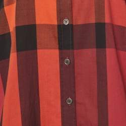 مملوكة مسبقًا Burberry Brit Red Giant Check Cotton Long Sleeve Shirt L