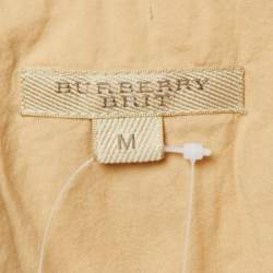 Pre Owned Burberry Brit Beige Giant Check Cotton Half Buttoned Shirt M