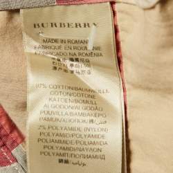 Pre Owned Burberry Brit Beige Giant Check Cotton Half Buttoned Shirt M