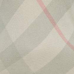 Pre Owned Burberry Brit Beige Checked Silk Blend Knit V-Neck T-Shirt XS