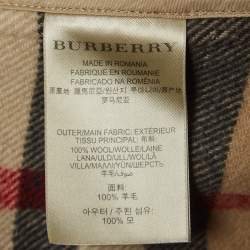 Pre Owned Burberry Brit Beige Wool Mid-Length Duffle Coat S