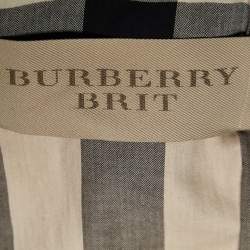 Pre Owned Burberry Brit Black Cotton Belted Trench Coat S