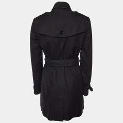 Pre Owned Burberry Brit Black Cotton Belted Trench Coat S