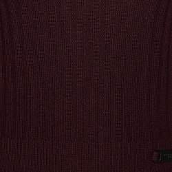 Pre Owned Burberry Brit Burgundy Merino Wool Knit Bow Detail Sweater S