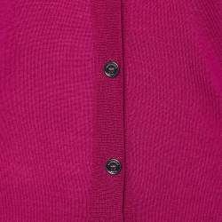 Burberry Brit Pink Merino Wool Knit Button Front Cardigan M