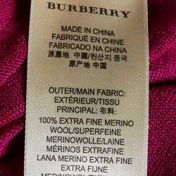 Burberry Brit Pink Merino Wool Knit Button Front Cardigan M