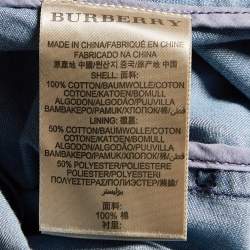 Burberry Brit Blue Denim Double Breasted Belted Trench Coat M