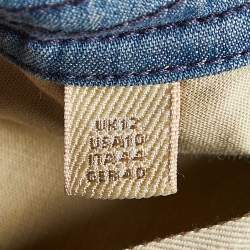 Burberry Brit Blue Denim Double Breasted Belted Trench Coat M