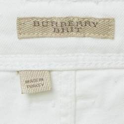 Pre Owned Burberry Brit White Denim Skinny Leg Jeans S Waist 27"