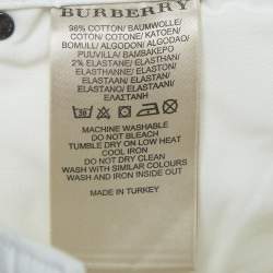 Pre Owned Burberry Brit White Denim Skinny Leg Jeans S Waist 27"