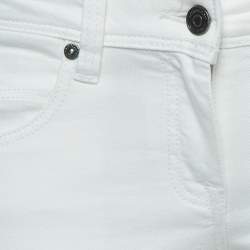 Pre Owned Burberry Brit White Denim Skinny Leg Jeans S Waist 27"