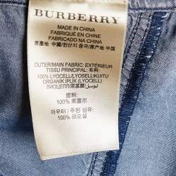 Pre Owned Burberry Brit Blue Denim Button Front Shirt L 