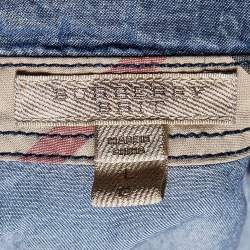 Pre Owned Burberry Brit Blue Denim Button Front Shirt L 