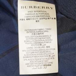 Burberry Brit Navy Blue Cotton Single Breasted Blazer M