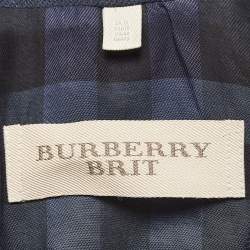 Burberry Brit Navy Blue Cotton Single Breasted Blazer M