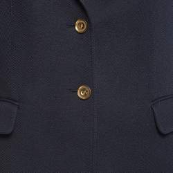 Burberry Brit Navy Blue Cotton Single Breasted Blazer M