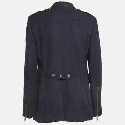 Burberry Brit Navy Blue Cotton Single Breasted Blazer M