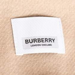 Pre Owned Burberry London Beige Reversible Icon Stripe Cashmere Stole