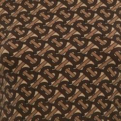 Pre Owned Burberry London Brown Bridle IP Pattern Jersey Top S