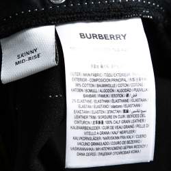 Pre Owned Burberry Black Contrast Paneled Denim Skinny Mid Rise Jeans M