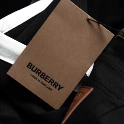 Pre Owned Burberry Black Contrast Paneled Denim Skinny Mid Rise Jeans M