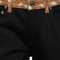 Pre Owned Burberry Black Contrast Paneled Denim Skinny Mid Rise Jeans M