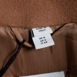 Pre Owned Burberry Brown Wool & Mariner Printed Silk Blanket Detail Pea Coat S