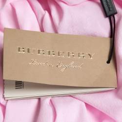 Pre Owned Burberry City Pink Cotton V-Neck T-Shirt L 