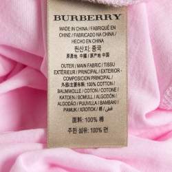 Pre Owned Burberry City Pink Cotton V-Neck T-Shirt L 