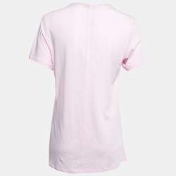 Pre Owned Burberry City Pink Cotton V-Neck T-Shirt L 