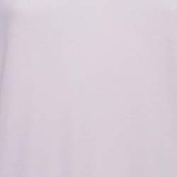 Pre Owned Burberry London Light Pink Logo Embroidered Cotton V-Neck T-Shirt L