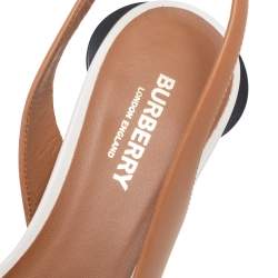 Pre Owned Burberry Tan Leather Leticia Slingback Pointed Toe Pumps Size 38