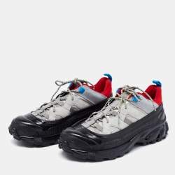 Pre Owned Burberry Black/Grey Fabric And Suede Arthur Sneakers Size 39